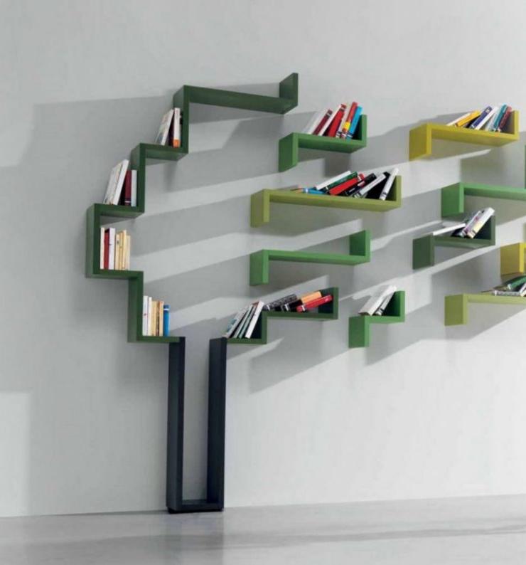 decorative shelving ideas for library