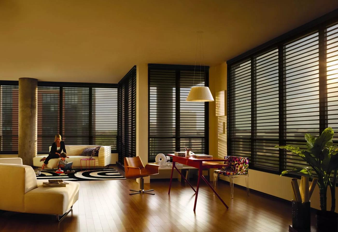 large wooden blinds