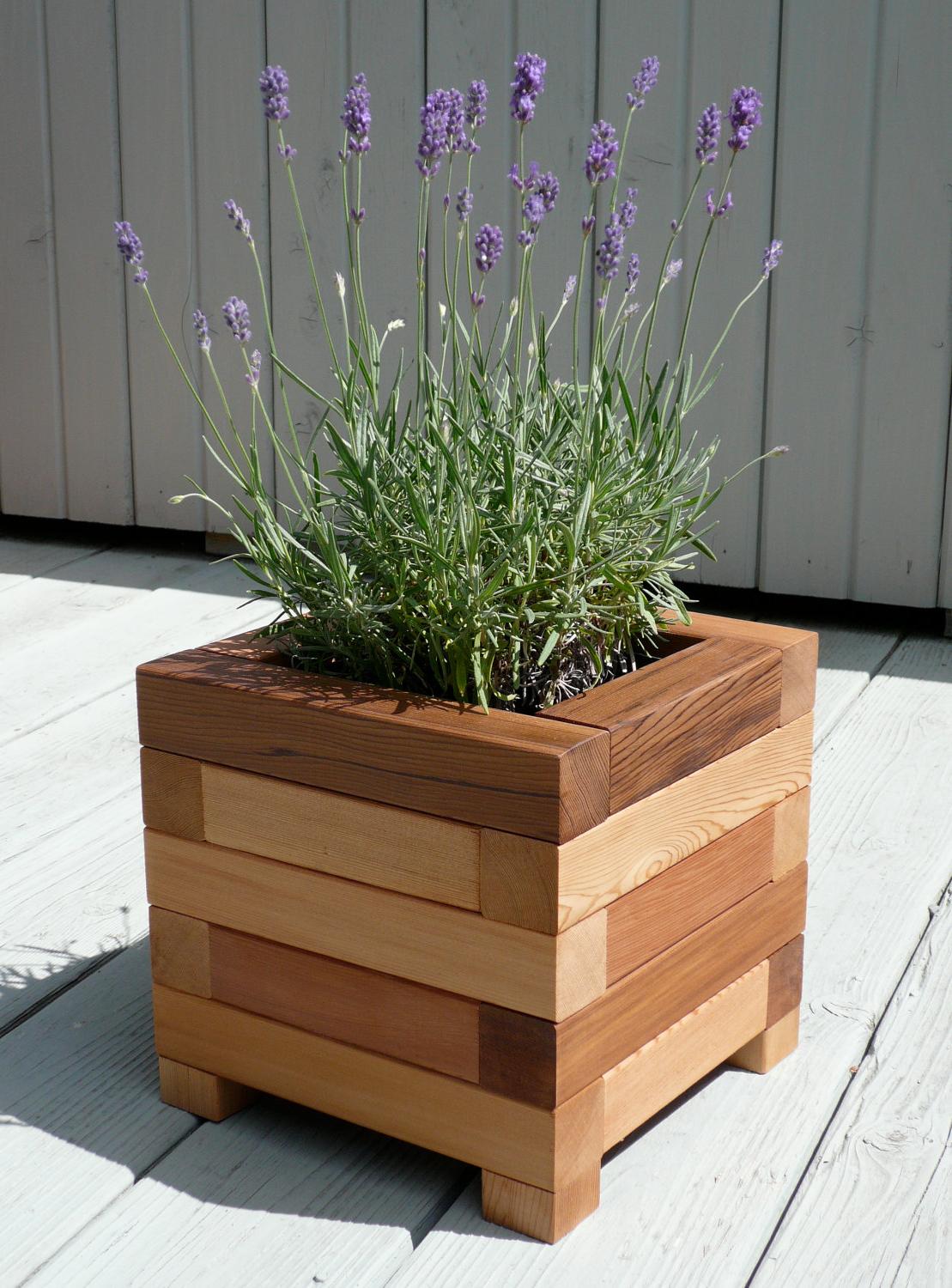 small square wooden plant stands