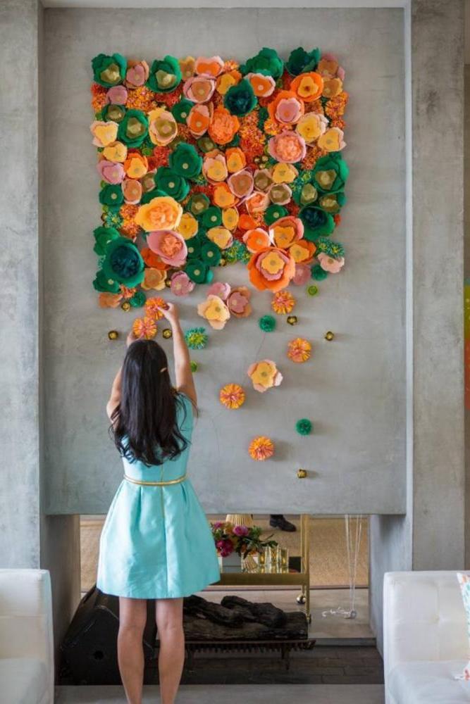 wall arti ideas with paper decoration