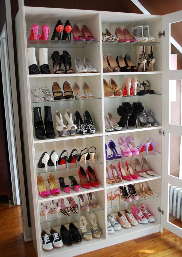 wall shelving ideas for shoe storage