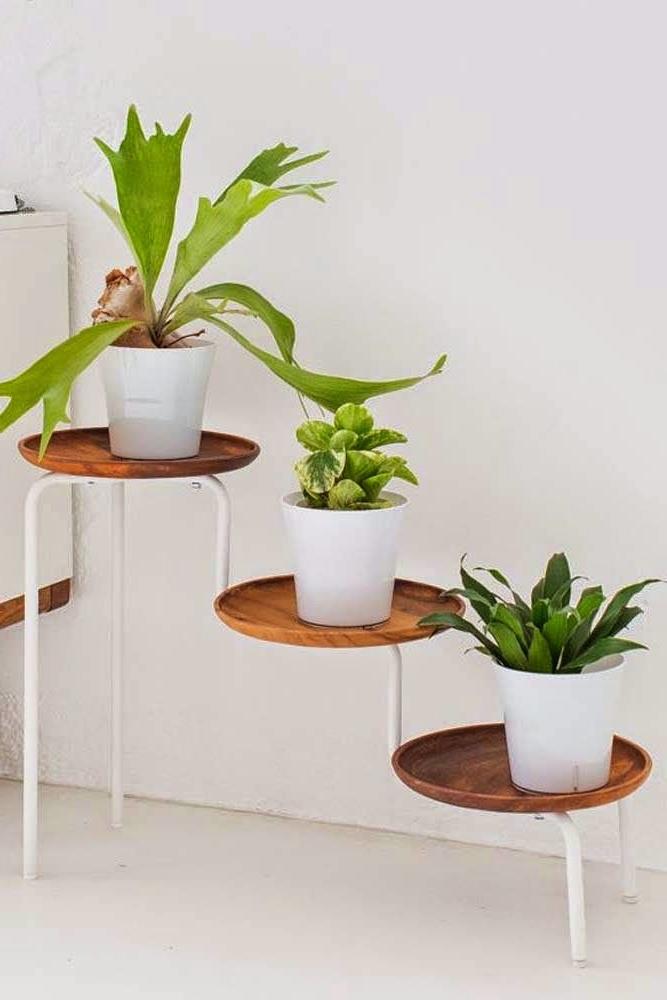 wood plant stand stool