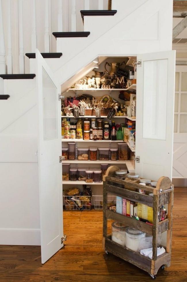 Closet located under the stairs