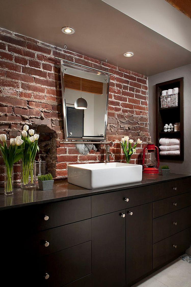 dark rustic bathroom vanity