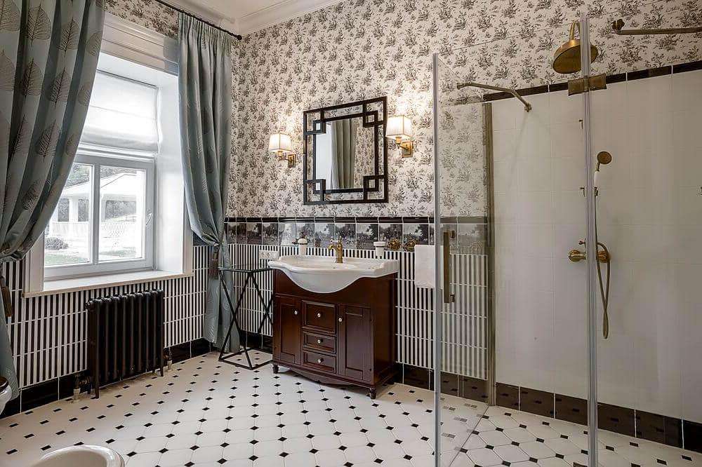 large rustic bathroom vanity with dresser