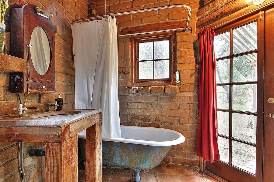 rustic oak bathroom vanity