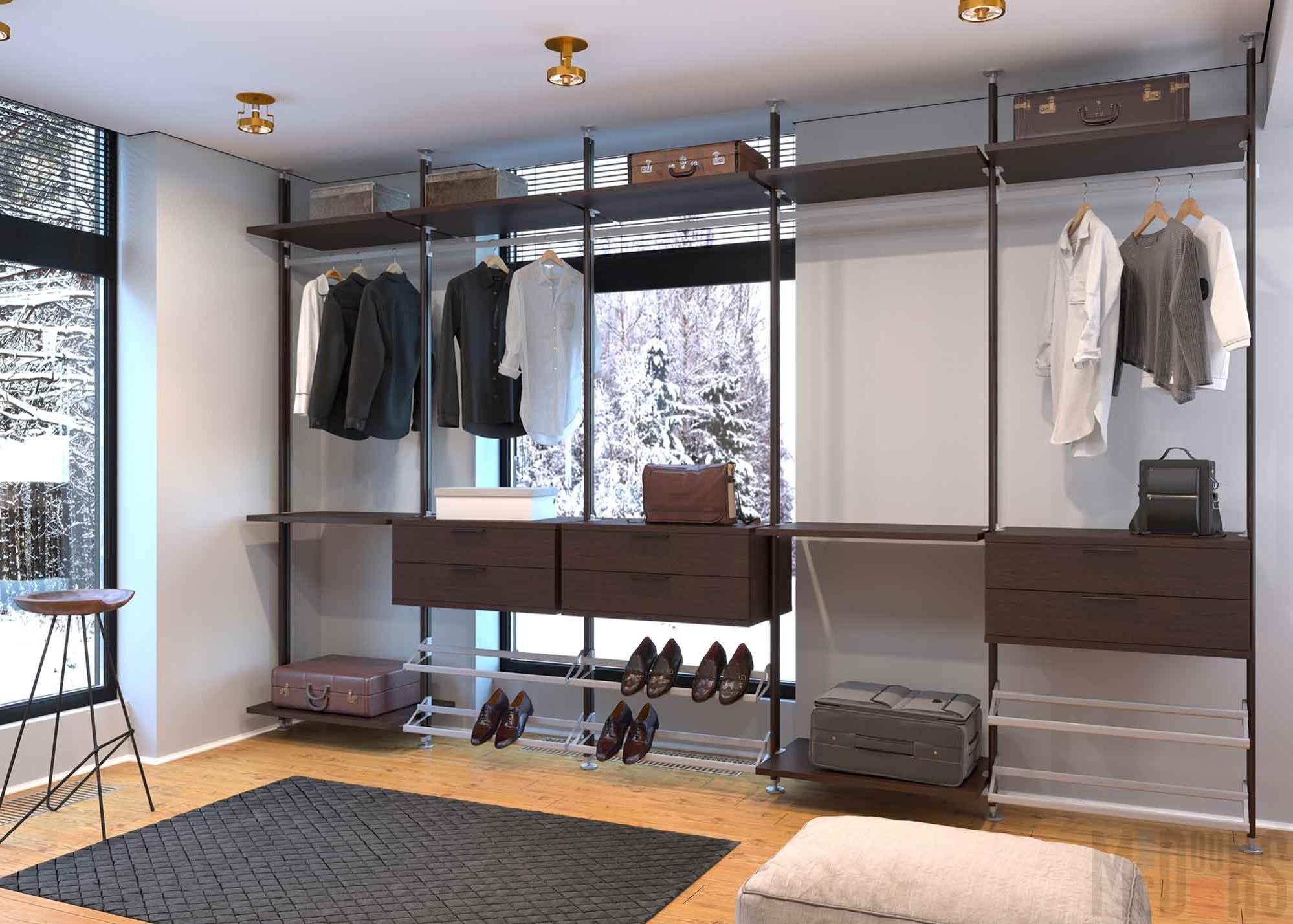 Design of a wardrobe room in a country house