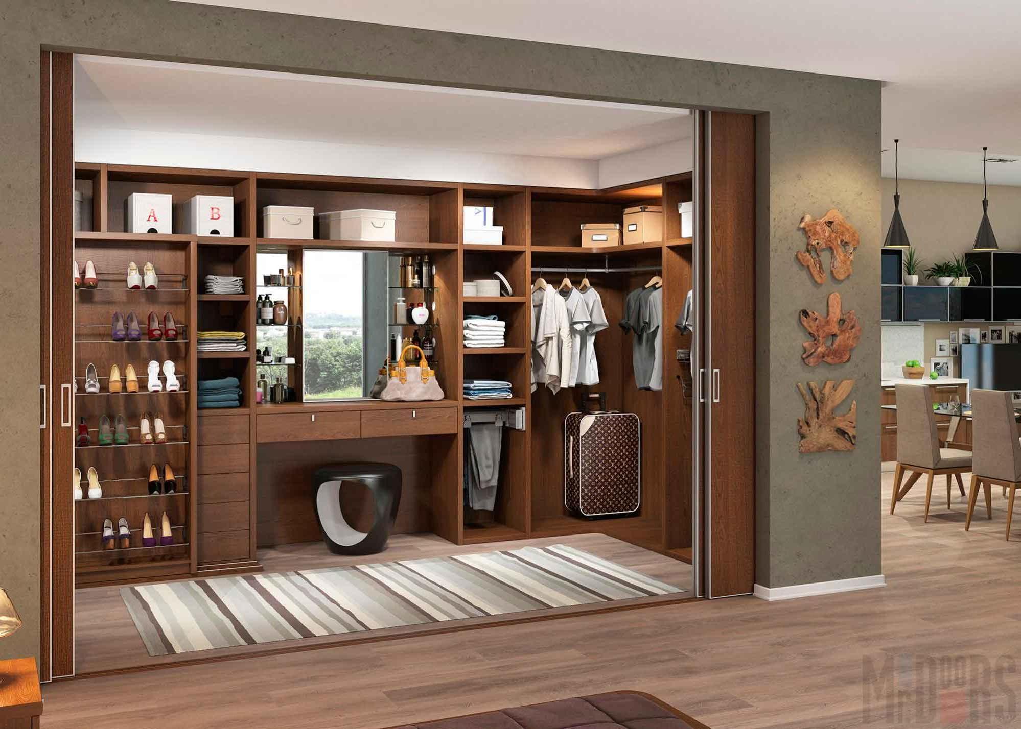 Interior dressing room in the style of Italian modern