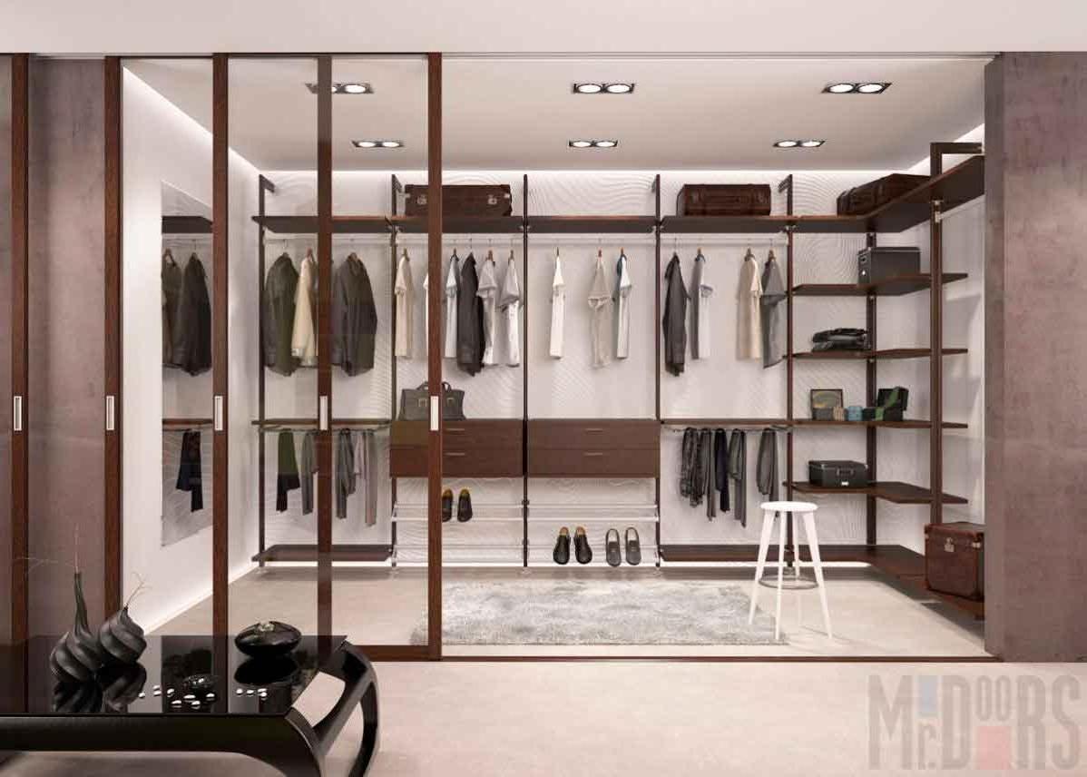 Spacious wardrobe design with sliding doors