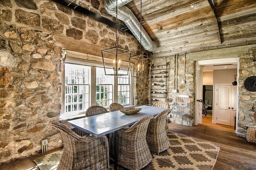 dining table with wicker chairs