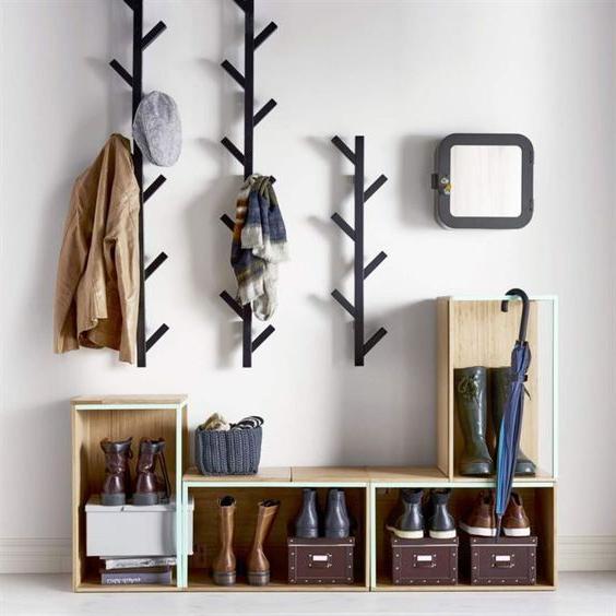 entryway storage and coat rack