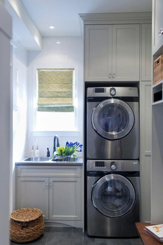 laundry room with sink and window