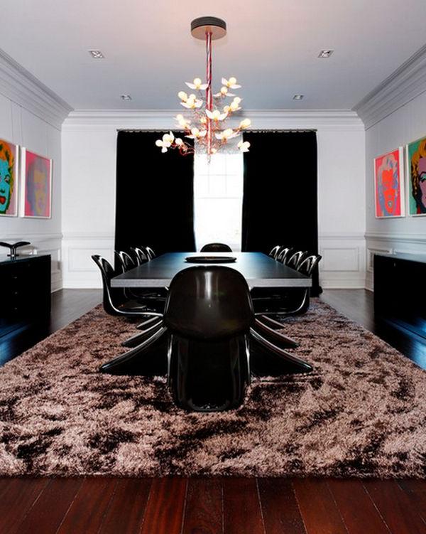 modern dining room chairs black