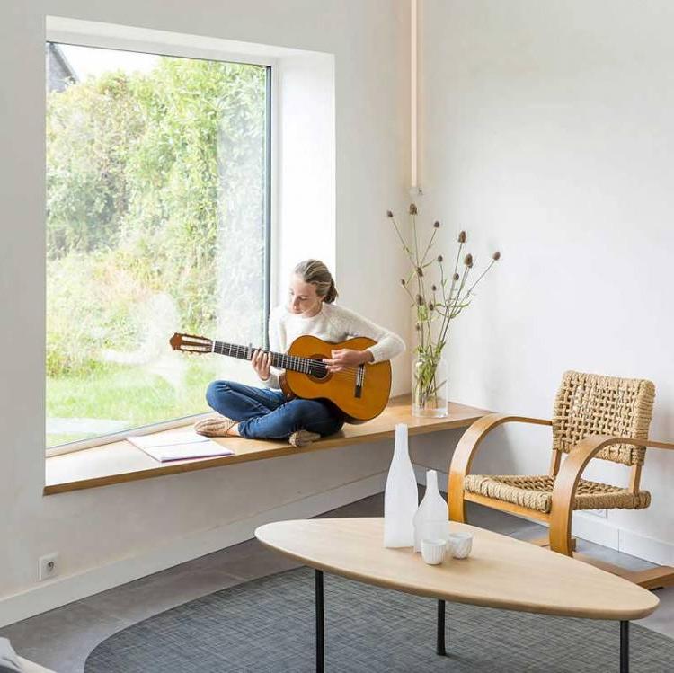 oak window seat with storage