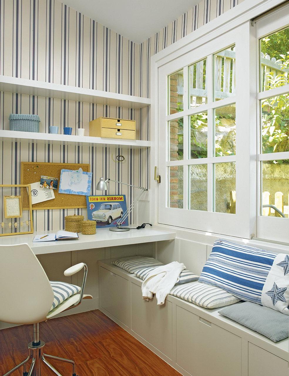 small window seat with storage