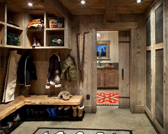 storing things and shoes in a rustic-style house