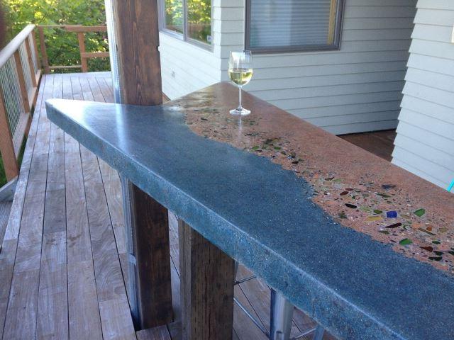 CONCRETE BEACH GLASS TABLE