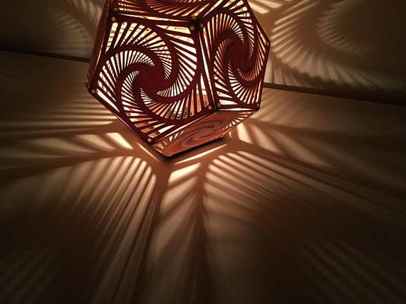 LED wall lamp made of plywood.