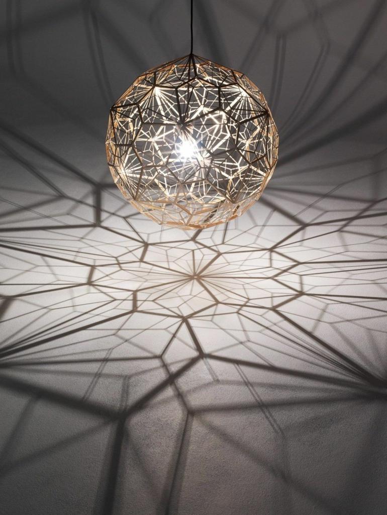 Pendant lamp with geometric shapes