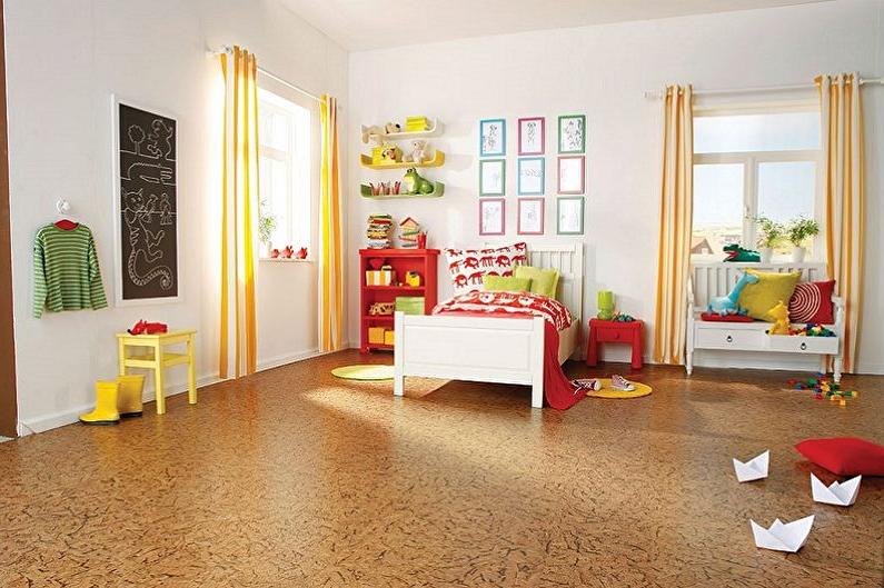 Cork floor in a children's room