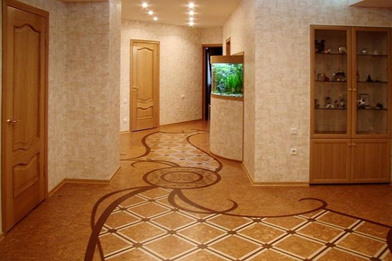 Cork floor in the hallway