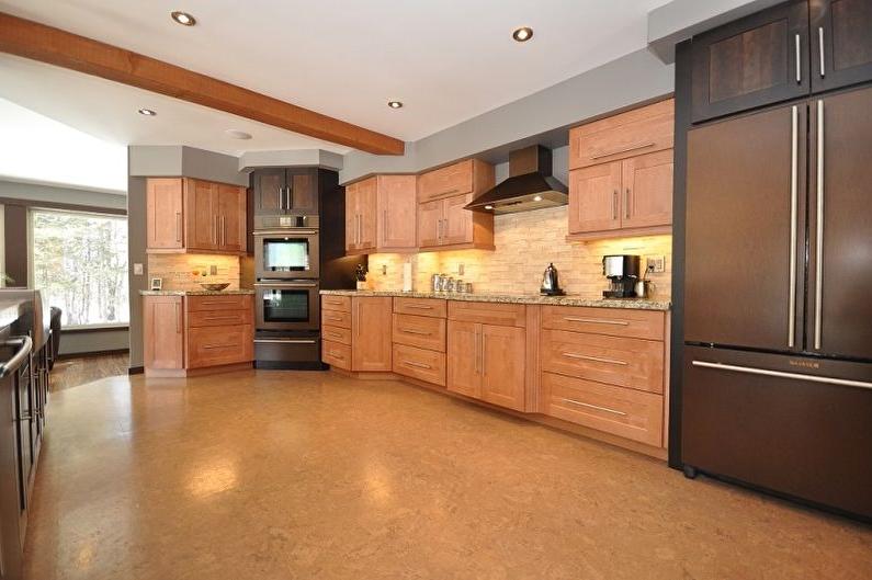 Cork floor in the kitchen