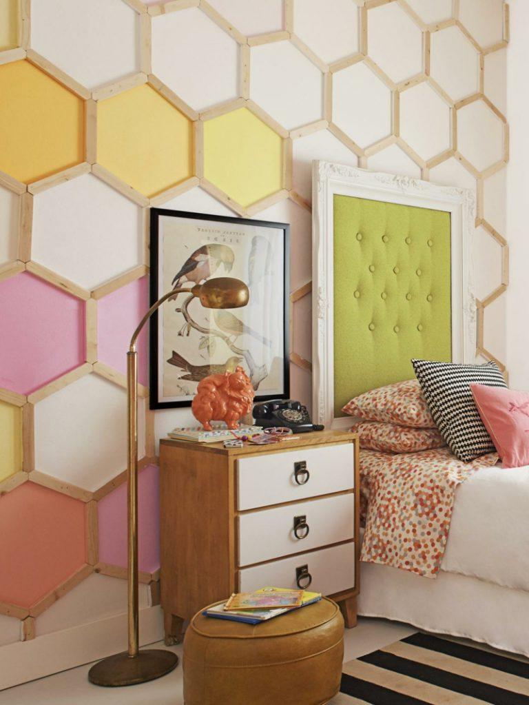 Honeycomb pattern for wall decoration