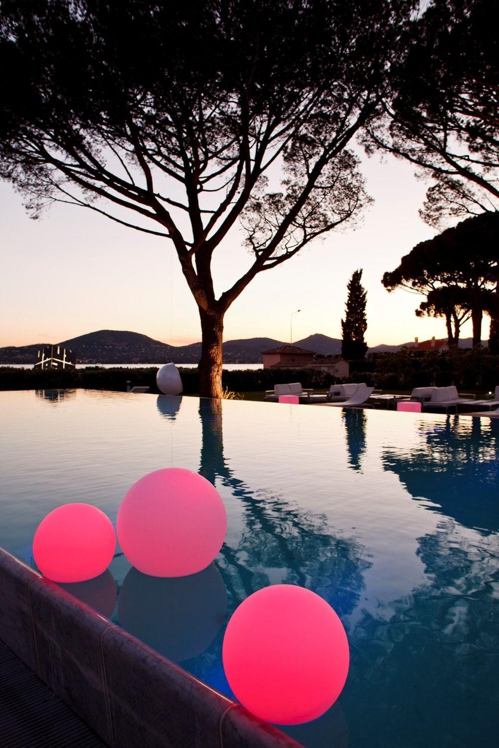 Pink floating balls
