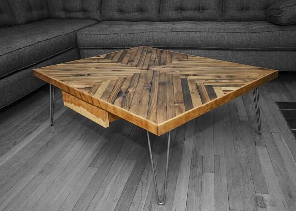 A real work of art - an elegant low coffee table made of wood