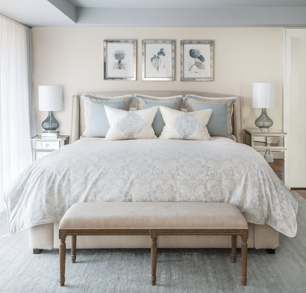 Cozy bedroom decorated in beige tones