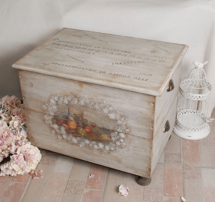 Decoupage kitchen chest