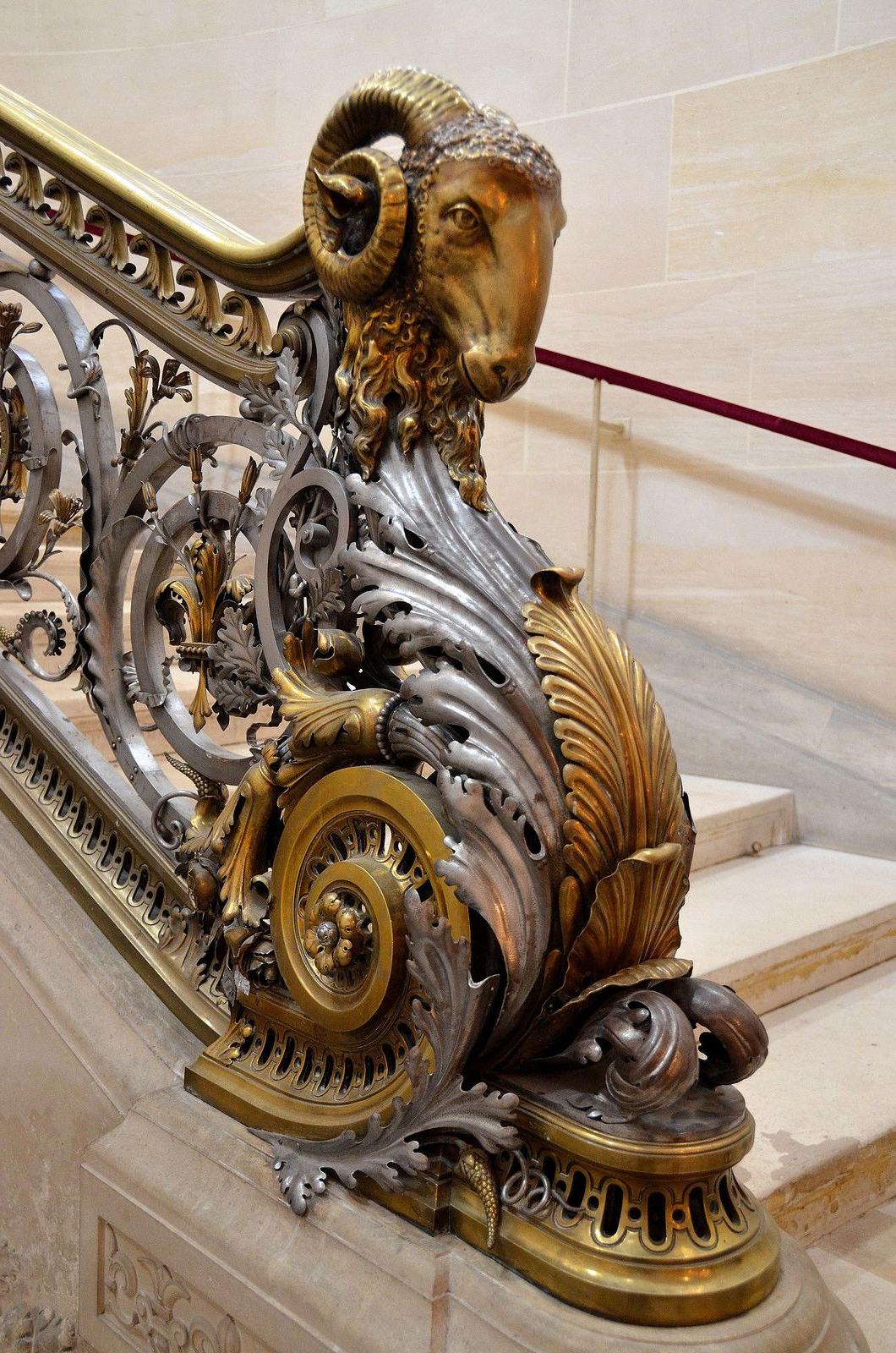 Forged railing on the stairs will get additional charm if you use the finish in the form of gold, silver or platinum