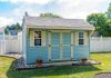 Painted Blue Shed