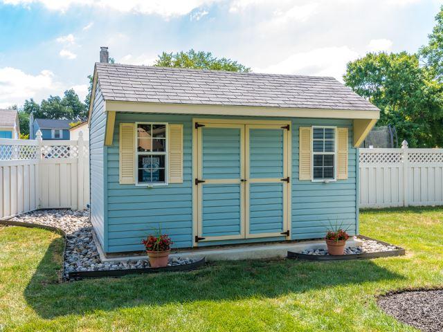 Painted Blue Shed