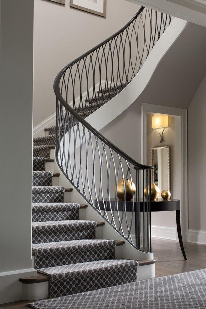 Staircase with elegant art deco railing