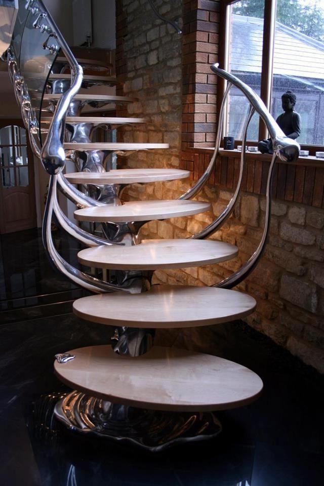 Very stylish railing in the form of spreading mercury
