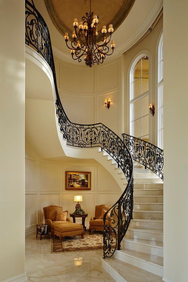 Wrought iron railings perfectly emphasize the Mediterranean style
