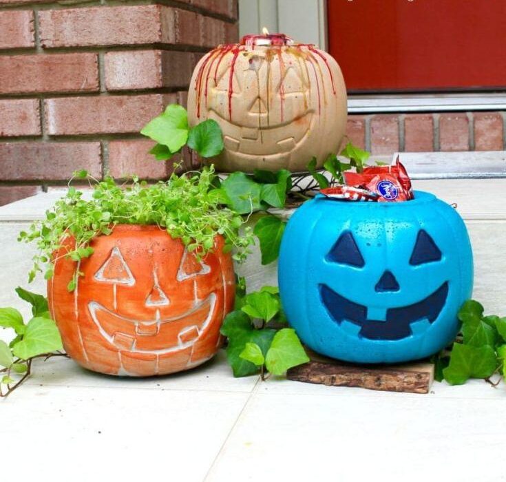 CONCRETE PUMPKIN GARDEN DECORATIONS