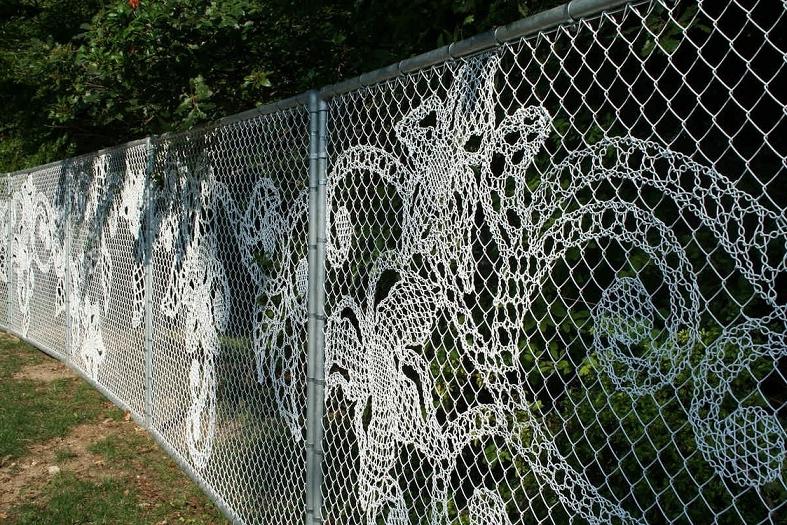 Country fences in the form of a chain-link grid fencing styles