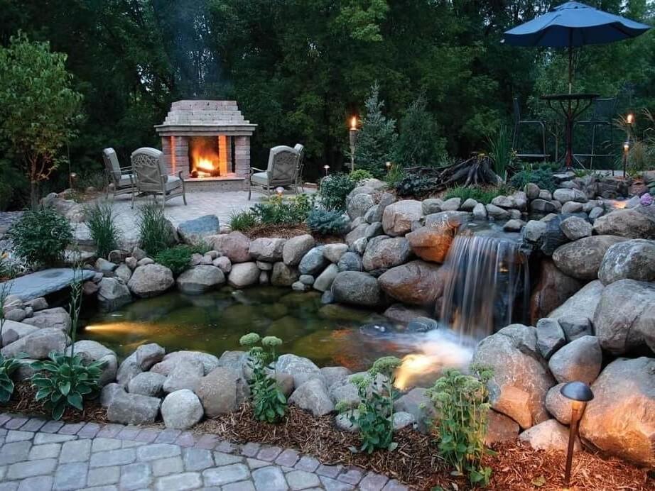 Fountain-waterfall-at the cottage