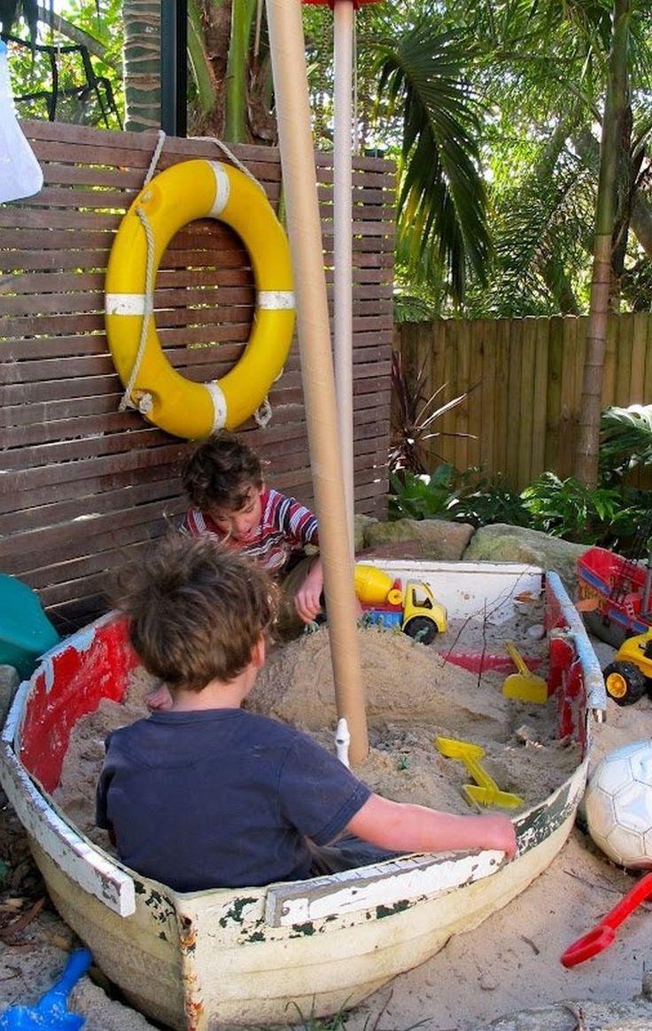 Sandbox made from old boat