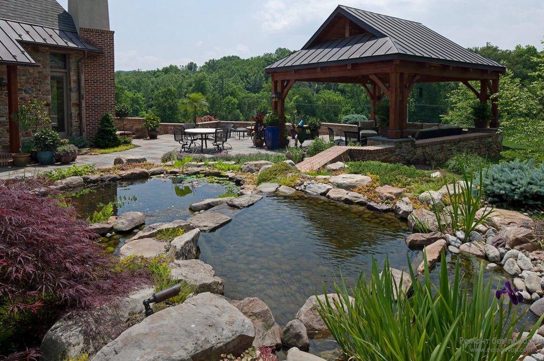 Several interconnected ponds create a beautiful water composition