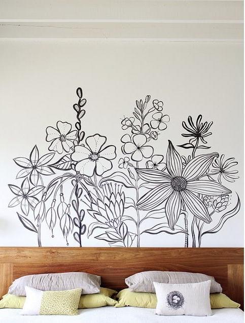 Wall painting in the bedroom