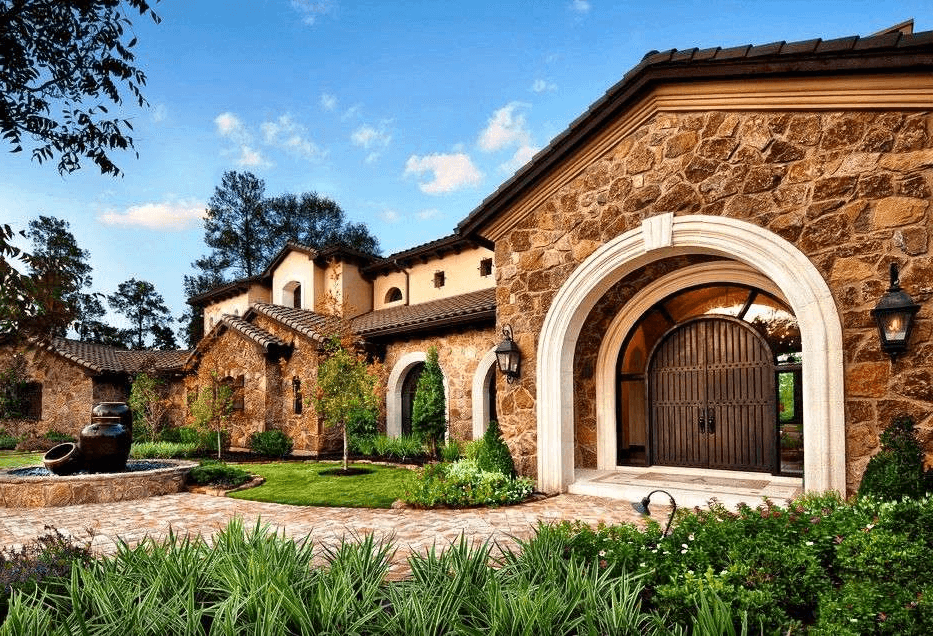 A wrought-iron door looks great at the entrance of a Mediterranean-style house