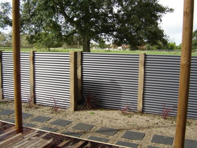 Beautiful fence made of corrugated board