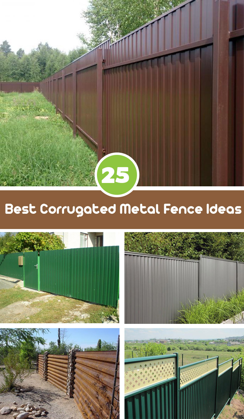 25 Corrugated Metal Fences Uplifting, Corrugated Metal And Wood Fence