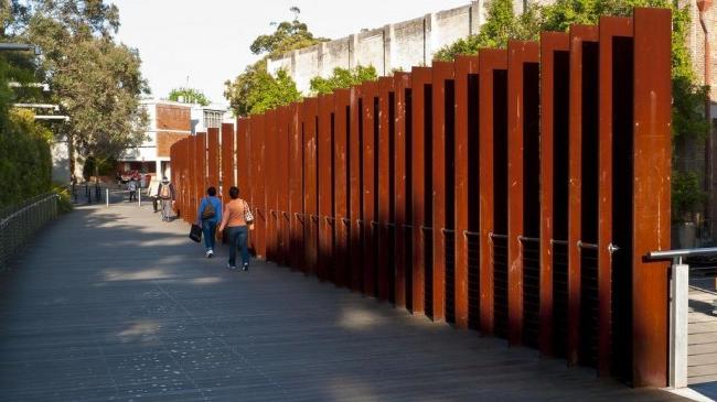 Picket fence in an industrial area