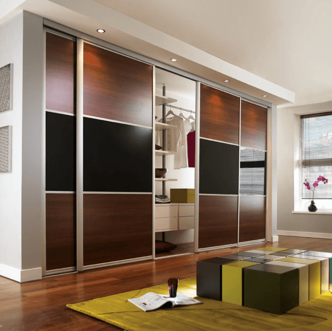 Sliding doors allow installation anywhere in the room