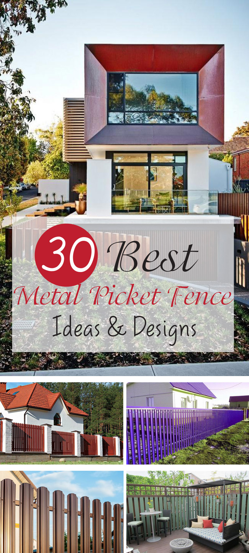 metal picket fence ideas