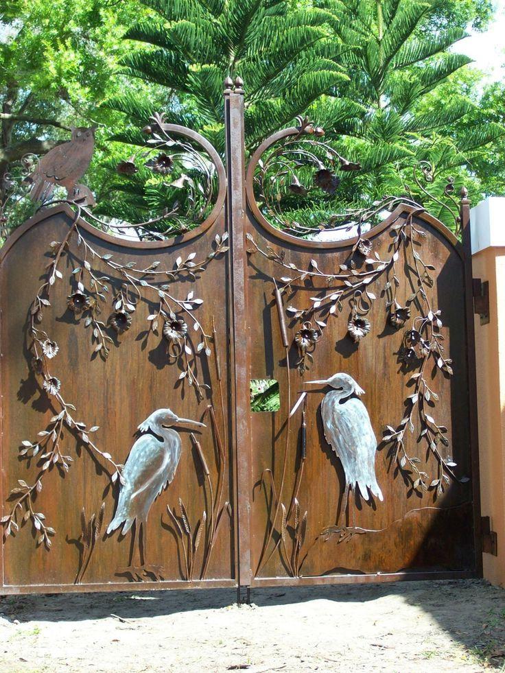 Decorative metal swing gates